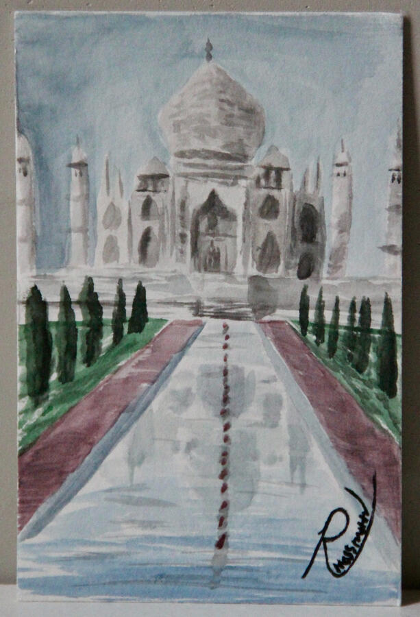 Admiring the Taj Mahal- $26